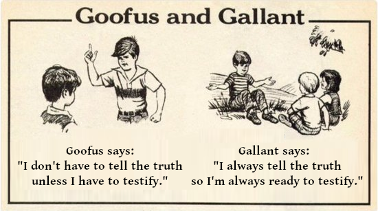 Goofus and Gallant on telling the truth